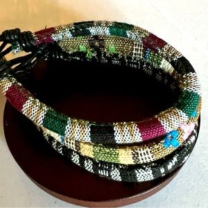 3 Bohemian Colorful Wax Rope Bracelets, Friendship Multi-color For Men Women